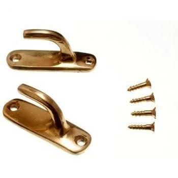 Solid Brass Curtain Hold Back Hooks 45mm with Screws