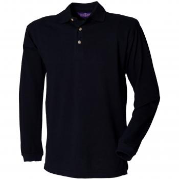 Henbury Herren Langarmshirt einfarbig Dunkelblau
