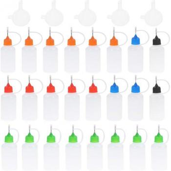 Kit de 24 Puntas 30ml, Embudo, Botellas de Pegamento 5 Uds. – Engrasar DIY