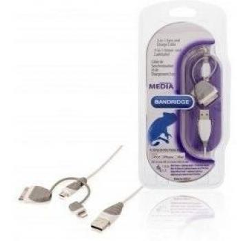 Chargeur 3‑en‑1 Bandridge BBM39410W10 – Câble, USB & Adaptateur