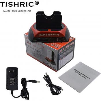 TISHRIC HDD Docking Bahnhof USB 2.0 für 2,5 und 3,5 Zoll Festplatten