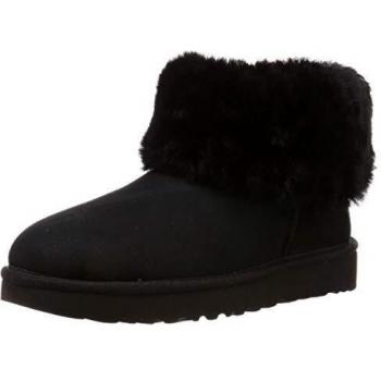 Botas UGG Clásicas Mini Fluff para Mujer, Color Negro, Talla 4