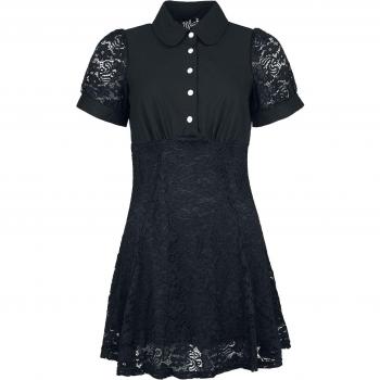 Vestido Gótico de Longitud Media “Dominica” en Negro – Hell Bunny