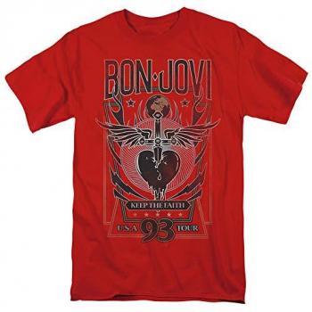 Red “Keep the Faith” Bon Jovi T‑Top