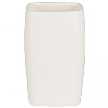 Gobelet salle de bain en céramique blanc 11x7x7cm RETRO