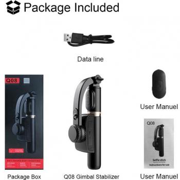 RUZSJ L08 Smart Gimbal Stabilizer & Selfie Stick Combo – Adjustable iPhone/Huawei Mobile Phone Stand (Bluetooth)