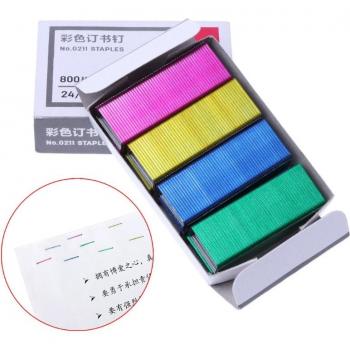 800 Pcs Colorful 12mm Metal Staples