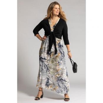 Giacca Bolero Donna Taglia 56/58, Nero, con Orlo da Annodare, Cotone/Fibre Sintetiche