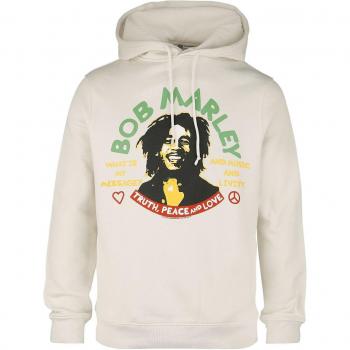 Sweat-shirt à capuche Bob Marley – Truth Peace & Love – Tailles S à XXL – Homme – Couleur sable