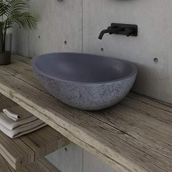 Lavabo da appoggio in resina minerale Vela 60,5 x 43,5 x 16 cm senza piletta Pop-up