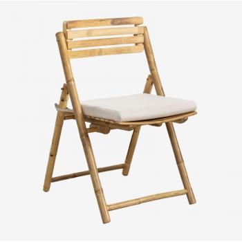 Pack de chaises de jardin pliantes en bambou Nelida