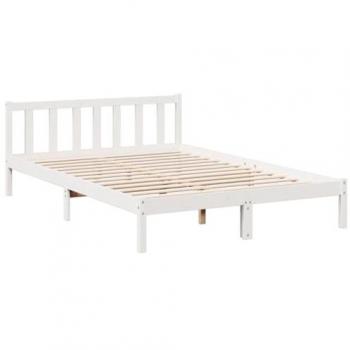 Cama extralarga sin colchón madera maciza pino blanca 140x220cm Vidaxl Blanco
