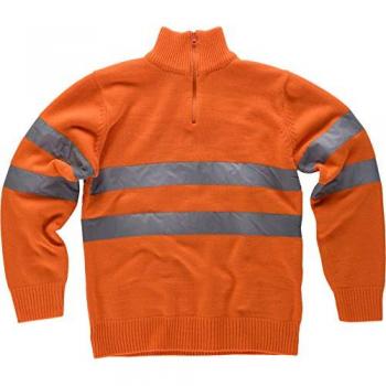 V-Neck jersey WorkTeam Fluor C5508 con cierre medio