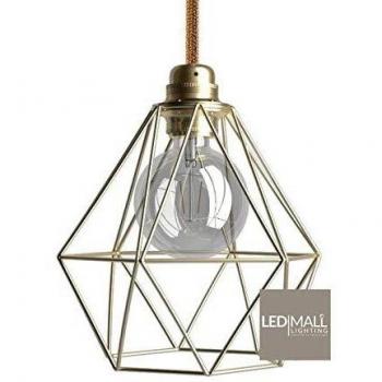 Gabbia paralume in metallo gold