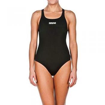 Arena Damen Badeanzug Solid Swim Pro, UV-Schutz UPF 50+, Schwarz-Weiß, Größe 36