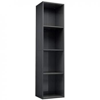 High Gloss Grey Engineered Wood TV Cabinet 36x30x143 cm