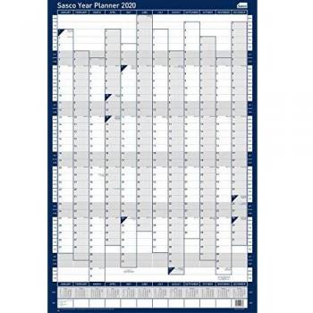 SASCO Annual Planner Unmounted 2024 Portrait Blue English 61 x 91.5 cm