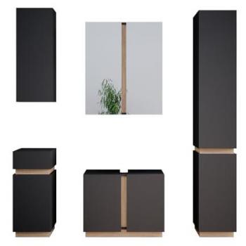 Bagno Vicco Set mobili antracite Gloria 5 componenti
