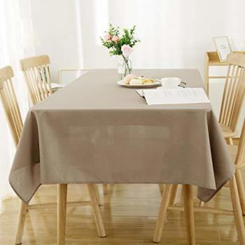 Nappe de table imperméable taupe Deconovo, effet lin, 130 × 280 cm