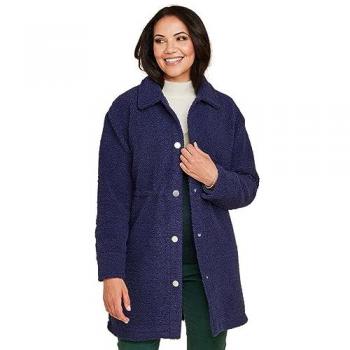 Popper‑Style Boucle Lined Jacket with Secure Fastener