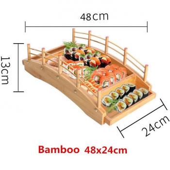 Plateau en bois pour présentation de sushi