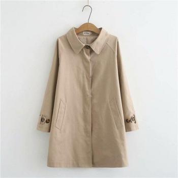 Pantalon trench oversized – Femme, bouton cache‑vent