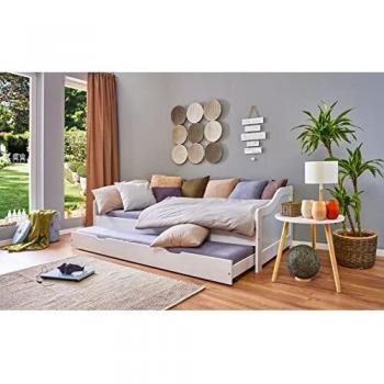 Banquette lit en bois vernis blanc