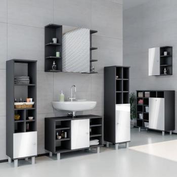 Vicco Badezimmermöbel Set Fynn, Anthrazit, 2 Teile