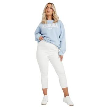White Cropped Jeggings for Women – 30/32