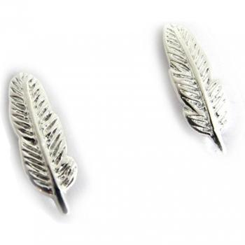 Les Trésors De Lily [N1231] – Boucles Argent Plumes Classiques
