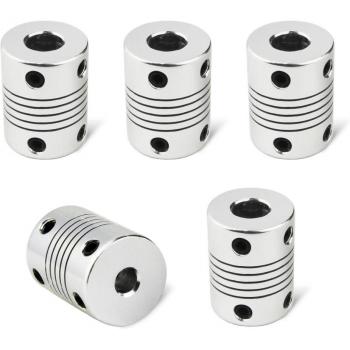5pcs 5mm to 8mm Aluminium Flexible Coupling for Stepper Motor Jaw Shaft Coupler 19x25mm for 3D Printer Ender 3