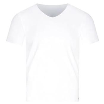 V-Shirt BRUNO BANANI FINE RIB – Herren, 96 % Baumwolle / 4 % Elasthan – Weiß