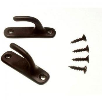 Black Curtain Hold Back Hooks 45mm with Screws