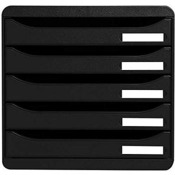 Exacompta BIG-BOX PLUS 5-Fächer Schubladenbox, schwarz