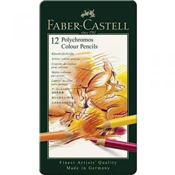 Faber-Castell Polychromos, 12 lápices en estuche metálico