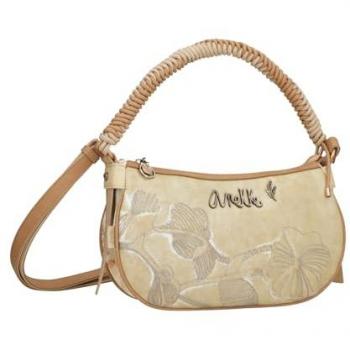 Metallic Beigene Baguette Bag von Anekke Memories
