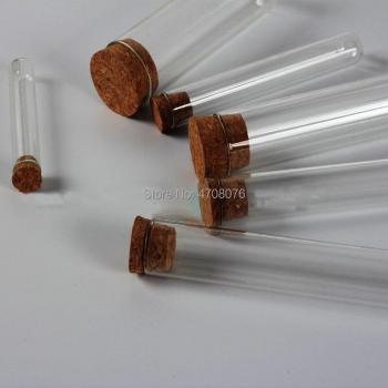 Ensemble de 10 tubes à essai en verre borosilicate de 25x200mm avec bouchons en caoutchouc naturel, fond U, pour expériences scientifiques