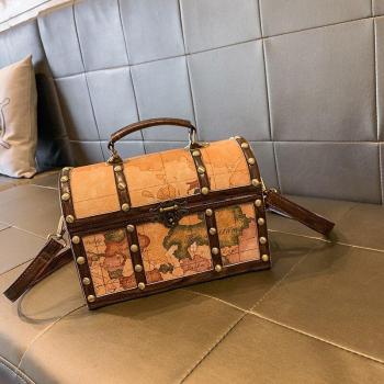 World Map Crossbody Messenger Bag