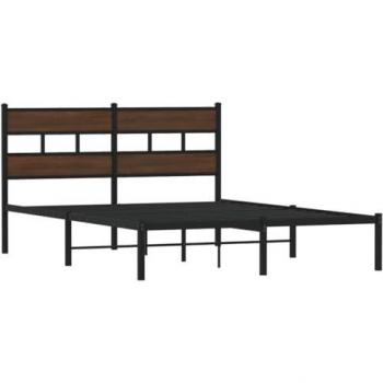 Bettgestell ohne Matratze Eiche Braun 137x190 cm vidaXL