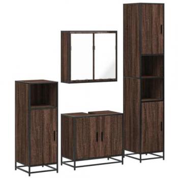 Ensemble de salle de bain 4 pcs en chêne marron