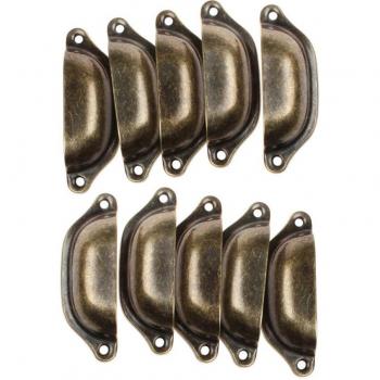 10pcs Stainless Steel Shell Shape Cabinet Pull Handle Knobs