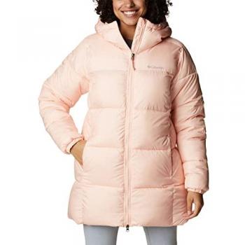 Chaqueta Puffect Mid con capucha Columbia, color Rosa Pálido, talla M para mujer