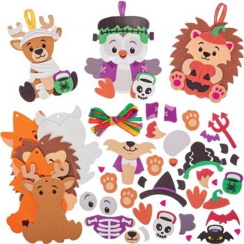 Halloween Animal Craft Decorations (8 Assorted Designs)