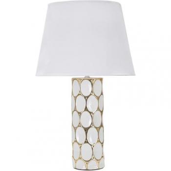 Lampada MF109 di Epikasa: Tetto di Metallo e Tessuto su Base Bianca