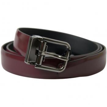 Cintura in Pelle Nera con Fibbia Oro DOLCE & GABBANA