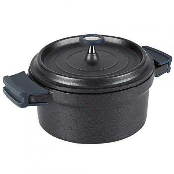 Olla cocotte negra de aluminio fundido Lacor Diámetro 24 cm
