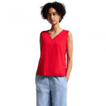 Rue One Débardeur Femme Crochet Jersey Rouge