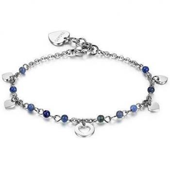 Bracciale donna in argento e pietre di lava rossa di Haiti