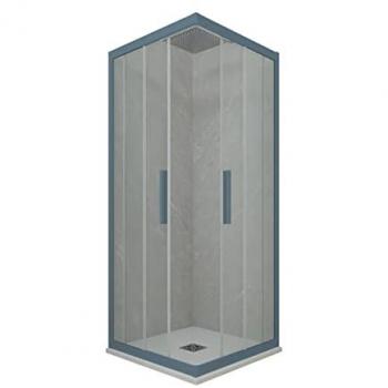 Mampara angular de ducha 70x120 cm vidrio transparente Kolors