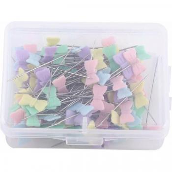100 Flower Bowknot Pins for Sewing and Quilting